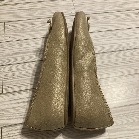 TALBOTS COZY SUEDE BALLET SLIPPERS TANISH GOLD IN COLOR SIZE 9M - Picture 7 of 9